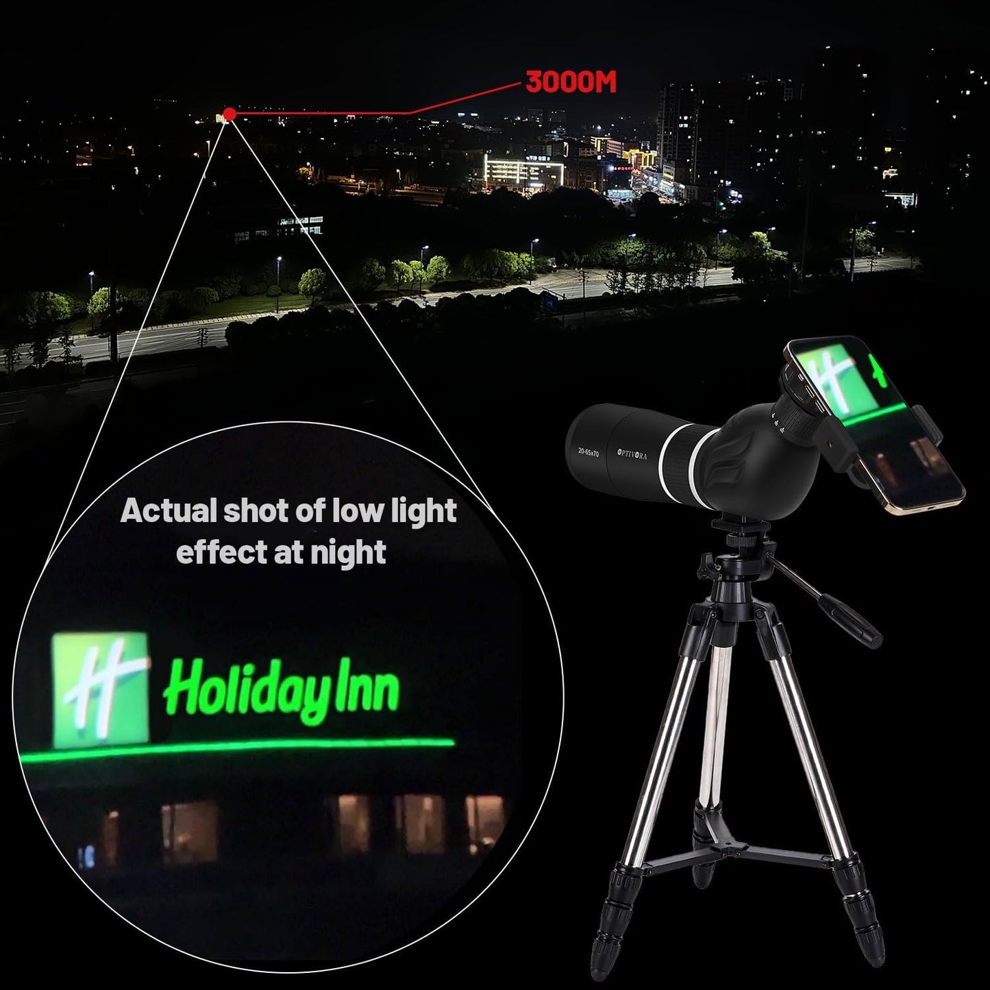 Spotting Scopes,20-65x70 Spotting Scope with Tripod,Phone Adapter and 