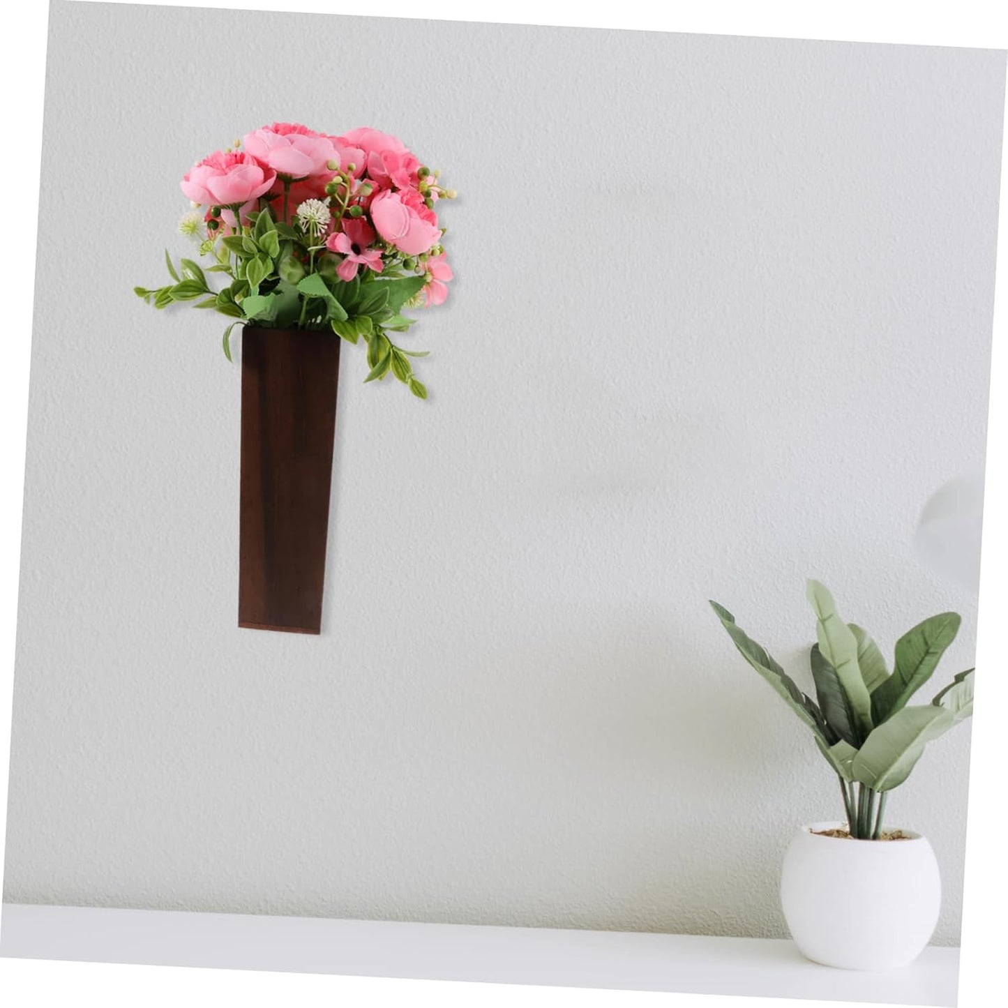 PRETYZOOM Wooden Wall Vase Rustic Farmhouse Decor for Indoor Plants El