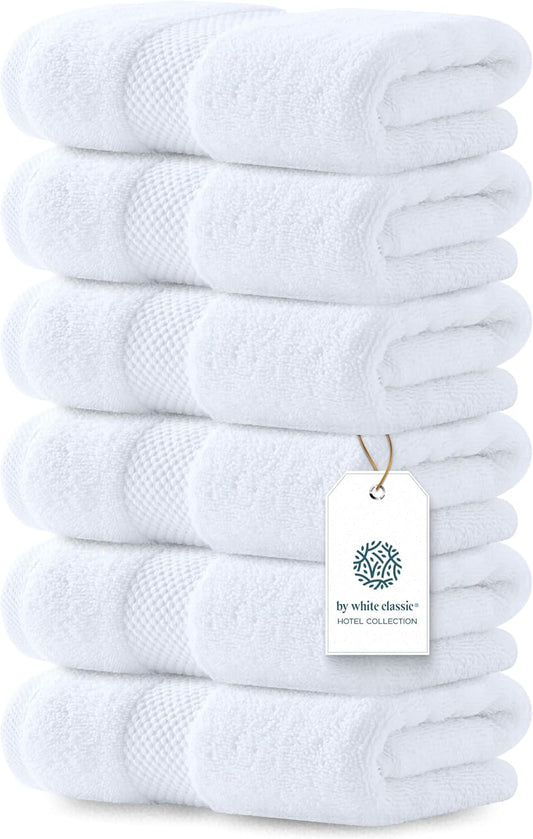 Luxury White Hand Towels - Soft 100% Turkish Cotton | Highly Absorbent