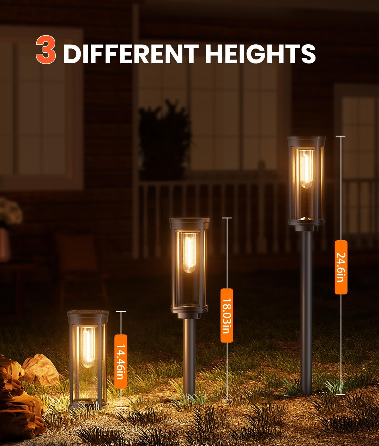8 Pack Solar Pathway Lights Outdoor IP65 Waterproof Super Brightness S