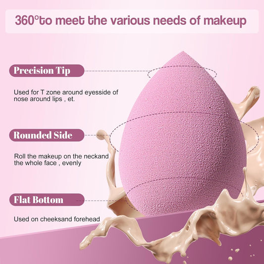 Makeup Sponge Set BS-MALL Triangle Puff 14 Pcs for Liquid, Cream, and 