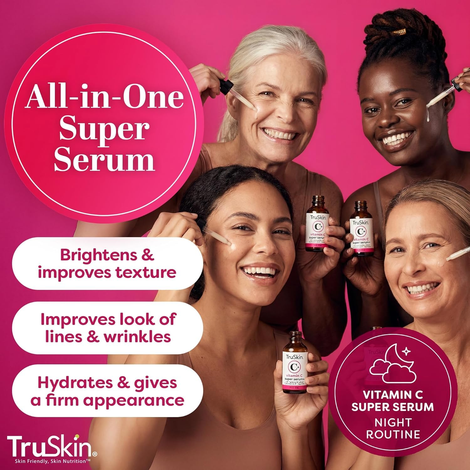 TruSkin Vitamin C Super Serum for Face - Five Skin Benefits in One Ser