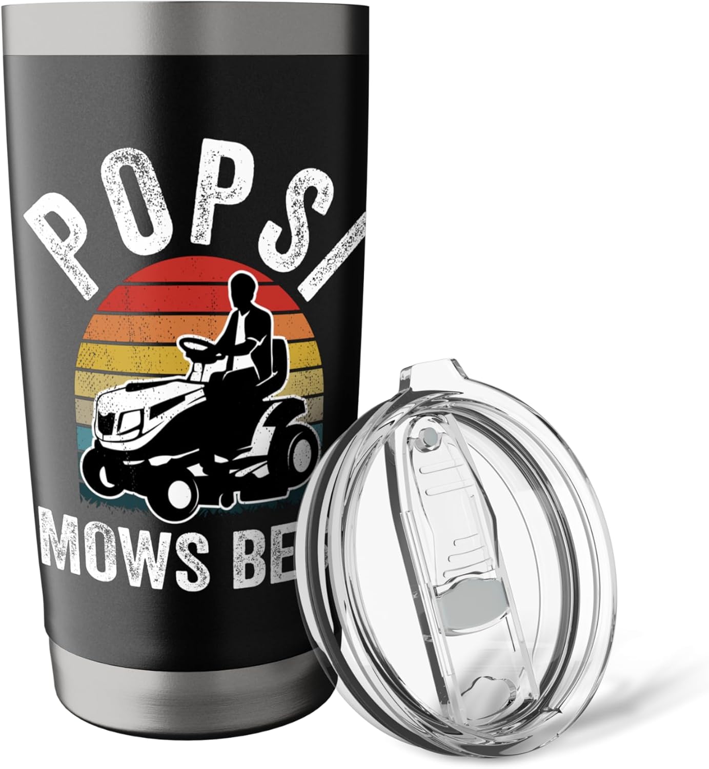 Popsi Mows Best Funny Gardener Lawn Care Father's Day Stainless Steel Insulated Tumbler