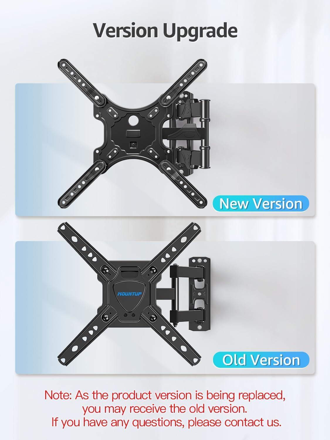 MOUNTUP Full Motion TV Wall Mount for Most 26-60 Inch TVs, Max VESA 400x400mm Wall Mount TV Bracket with Swivel Tilting Extension Level Adjustment for LED LCD Flat Curved TVs Up to 77 LBS, MU0018