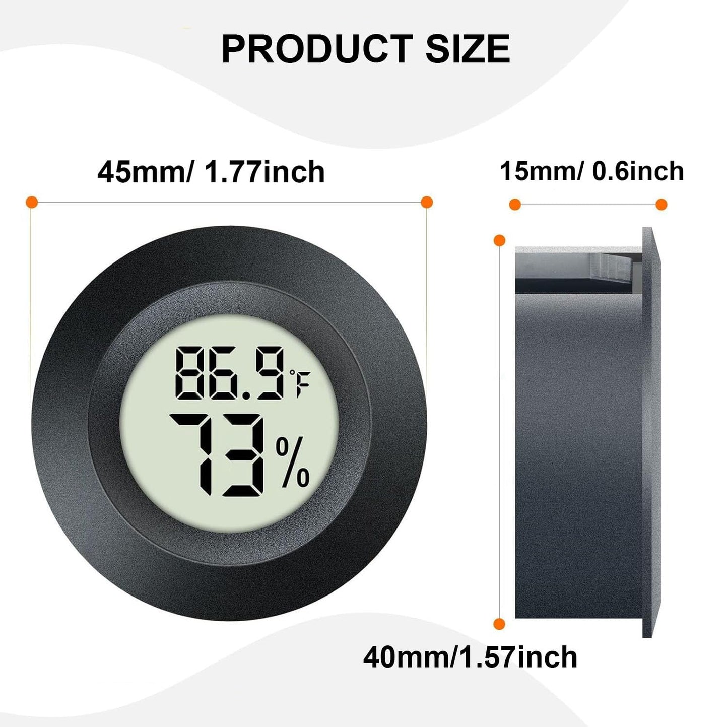 2 Pack Hygrometer Thermometer Digital Humidity Meter Indoor/Outdoor Hu