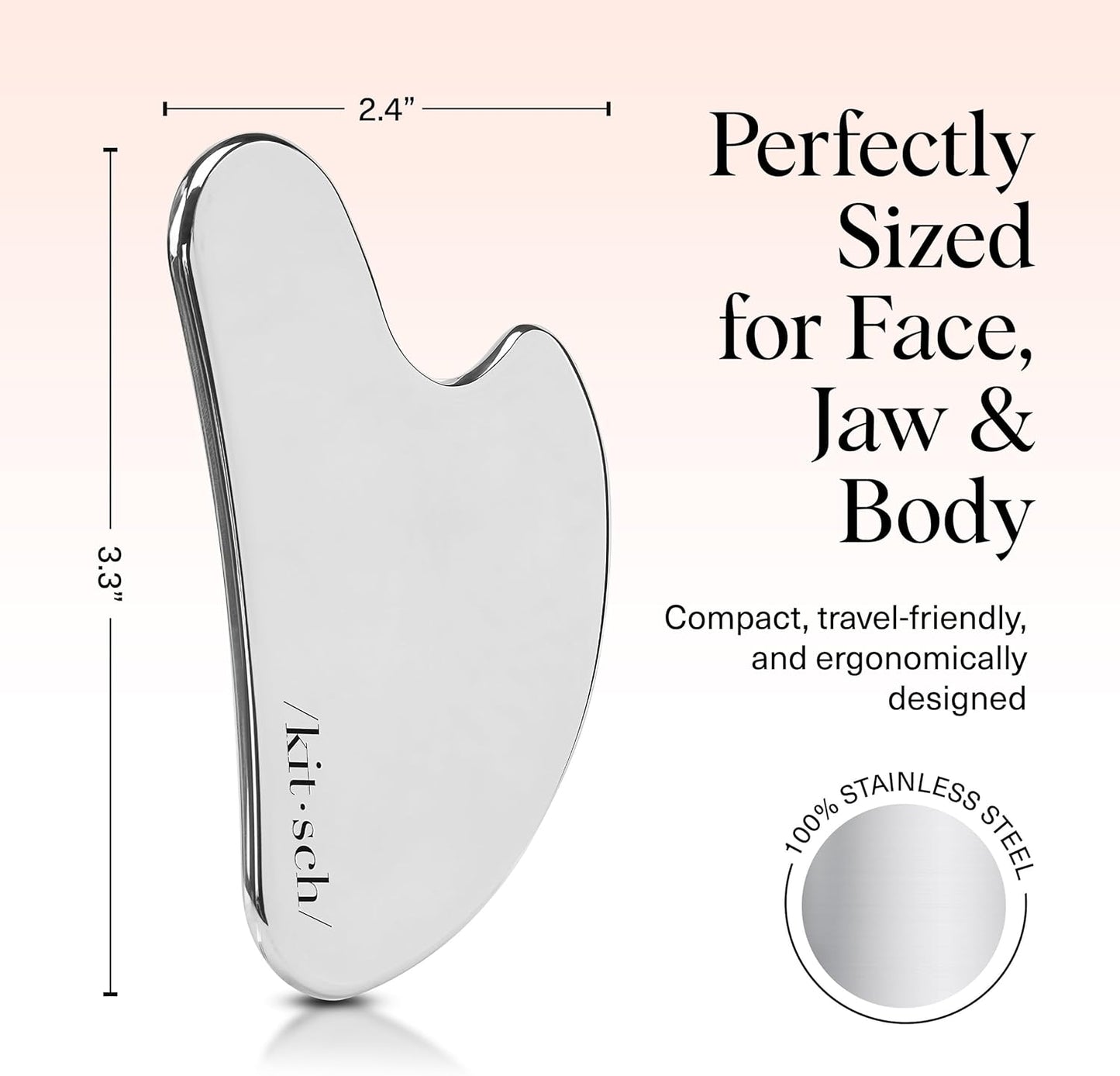 Kitsch Stainless Steel Gua Sha Facial Tools - Guasha Tool for Face, Fa