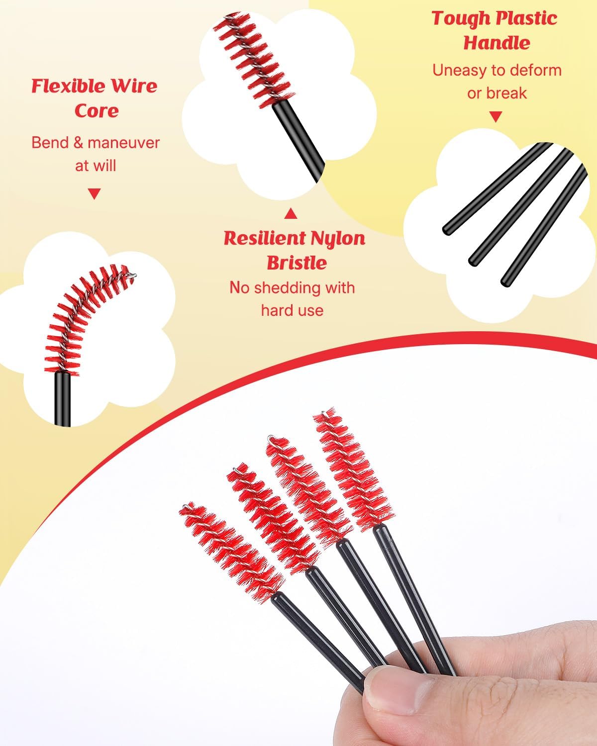 Pawfly 18 Pcs Hummingbird Feeder Cleaning Brushes, Mini Nylon Hummingbird Feeder Brushes for Cleaning, Tiny Brushes for Cleaning Small Parts, Small Cleaner Brushes, Hummingbird Feeder Parts, 3 Colors