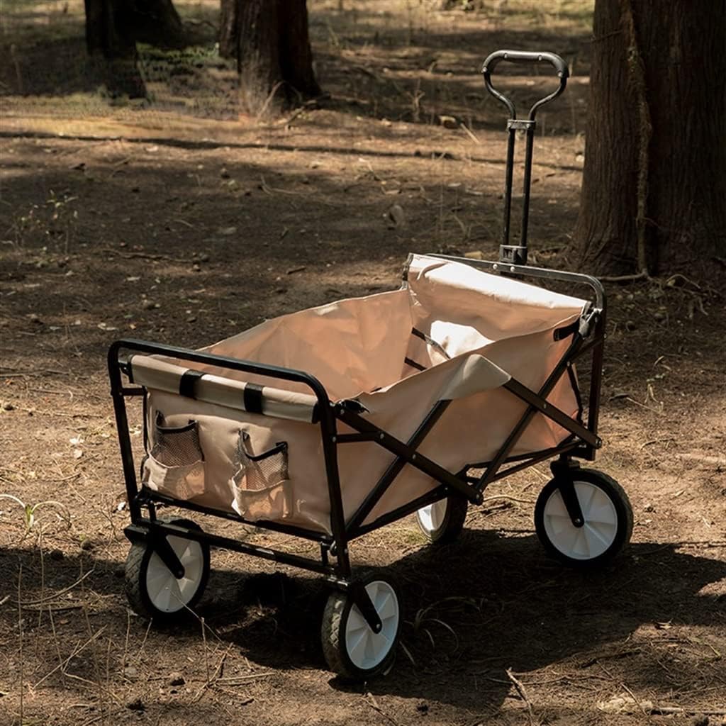 Outdoor Camping Portable Folding Cart for Hiking Picnic Adjustable Trolley Pull-Cart Shopping Cart Luggage