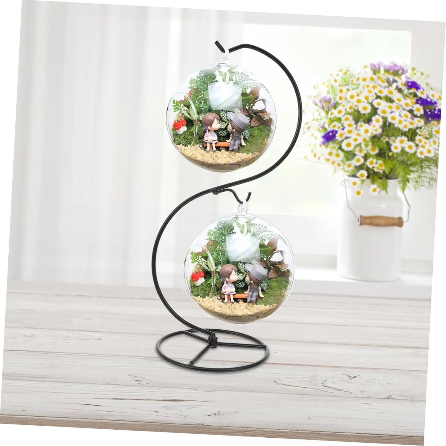 BESTOYARD Hanging Bottle Holder Iron Micro Landscape Rack for Home Decor Creative Tabletop Display Stand for Indoor Gardens and Terrariums