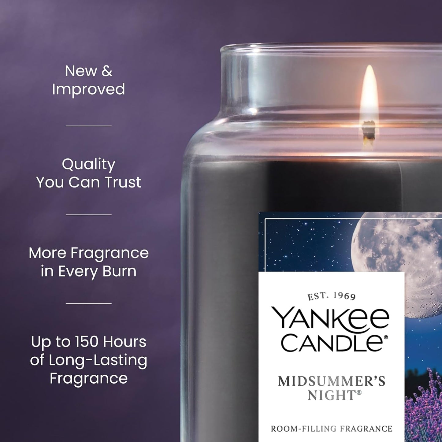 Yankee Candle Mid Summer's Night, Scented Candle, 22oz Large Jar with 