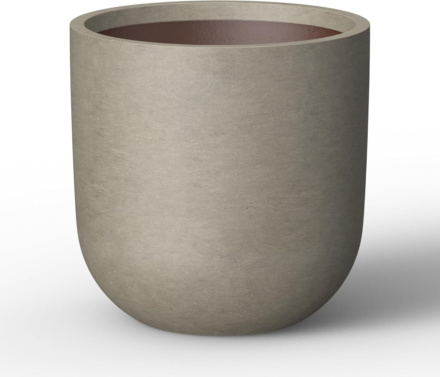 Kante 11.0" Round Concrete Planter, Large Cylinder Plant Pot with Curv