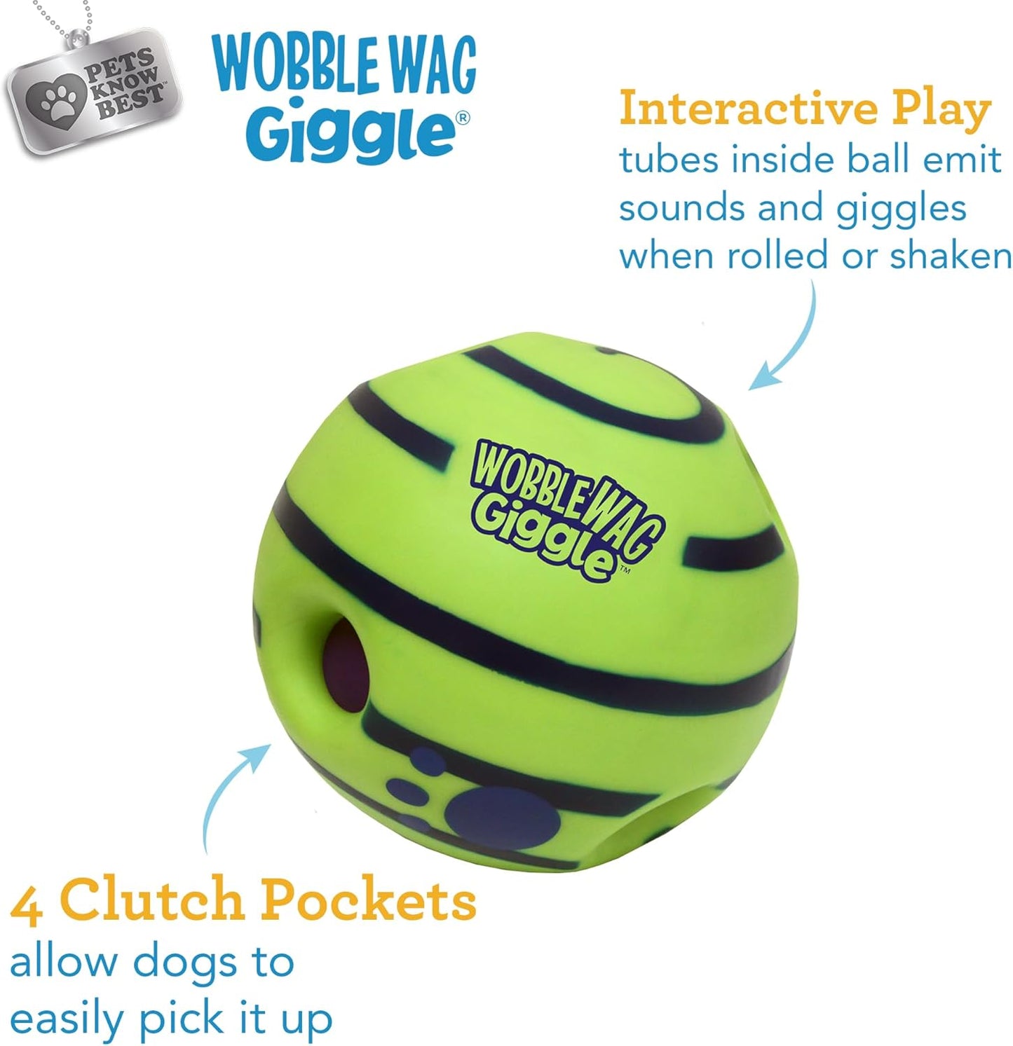 Wobble Wag Giggle Ball | Rolling Enrichment Toy for Fun Playtime, Inte