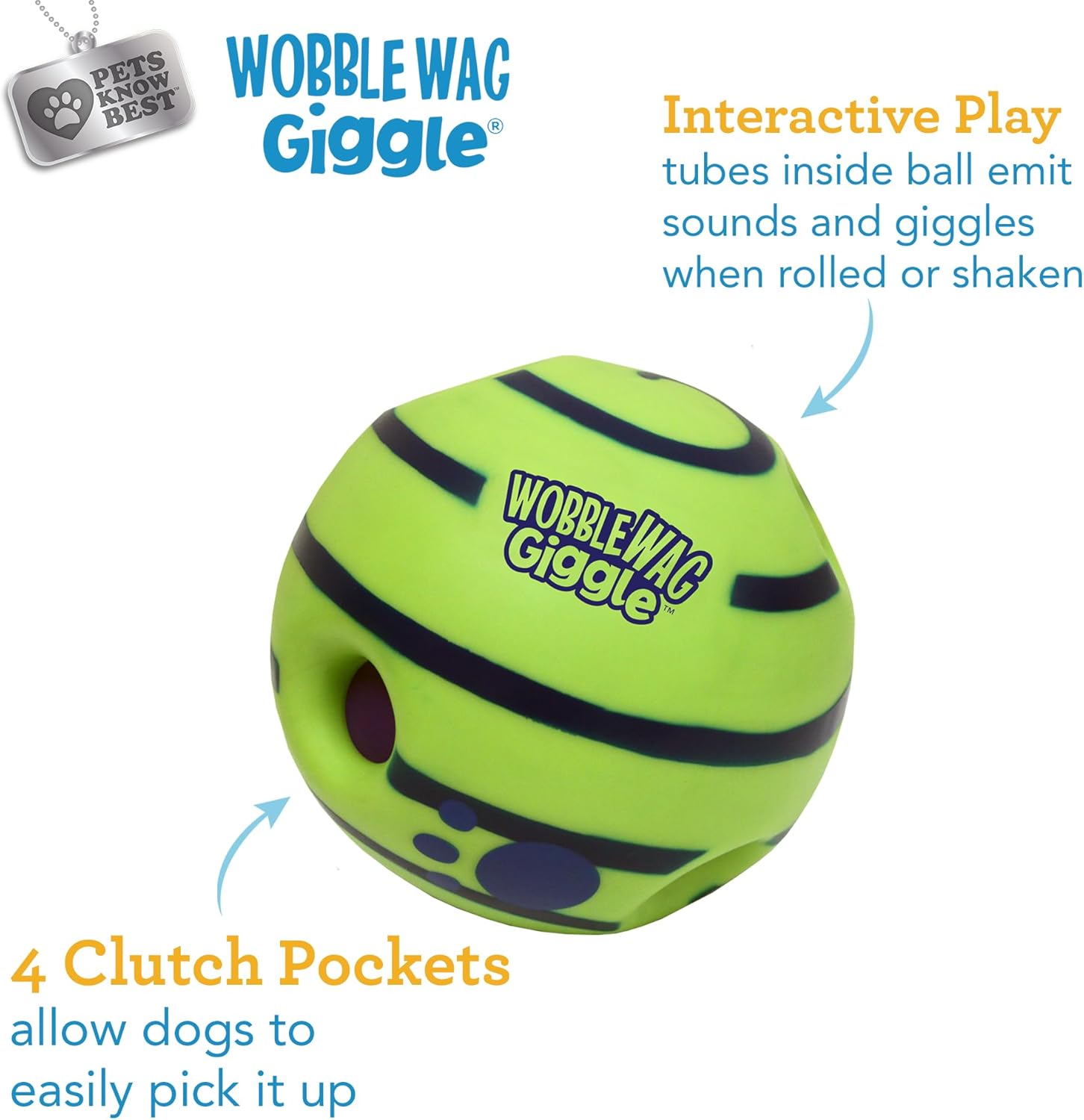 Wobble Wag Giggle Ball | Rolling Enrichment Toy for Fun Playtime, Inte