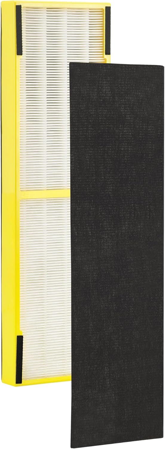 GermGuardian Filter B HEPA Pure Genuine Air Purifier Filter, Removes 99.97% of Pollutants, Wildfire Smoke, Odors, for AC4825, AC4300, AC4850, AC4880, AC4900, CDAP4500, AP2200, Black/Yellow, FLT4825