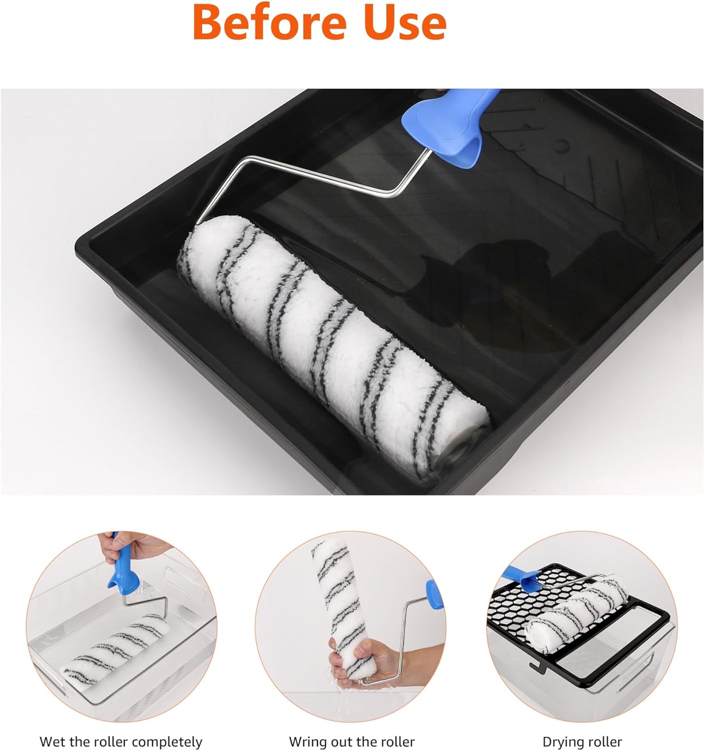 Amazon Basics Microfiber Paint Roller Covers for Painting Walls, Ceili