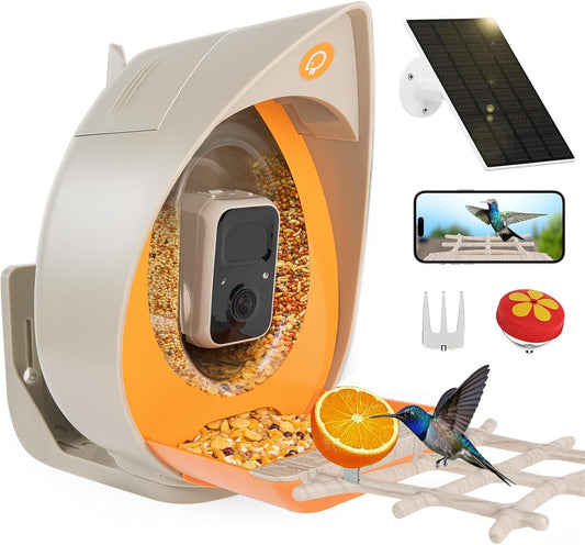 Bird Feeder with Camera Solar Powered, Smart Birds Feeder for Outside,