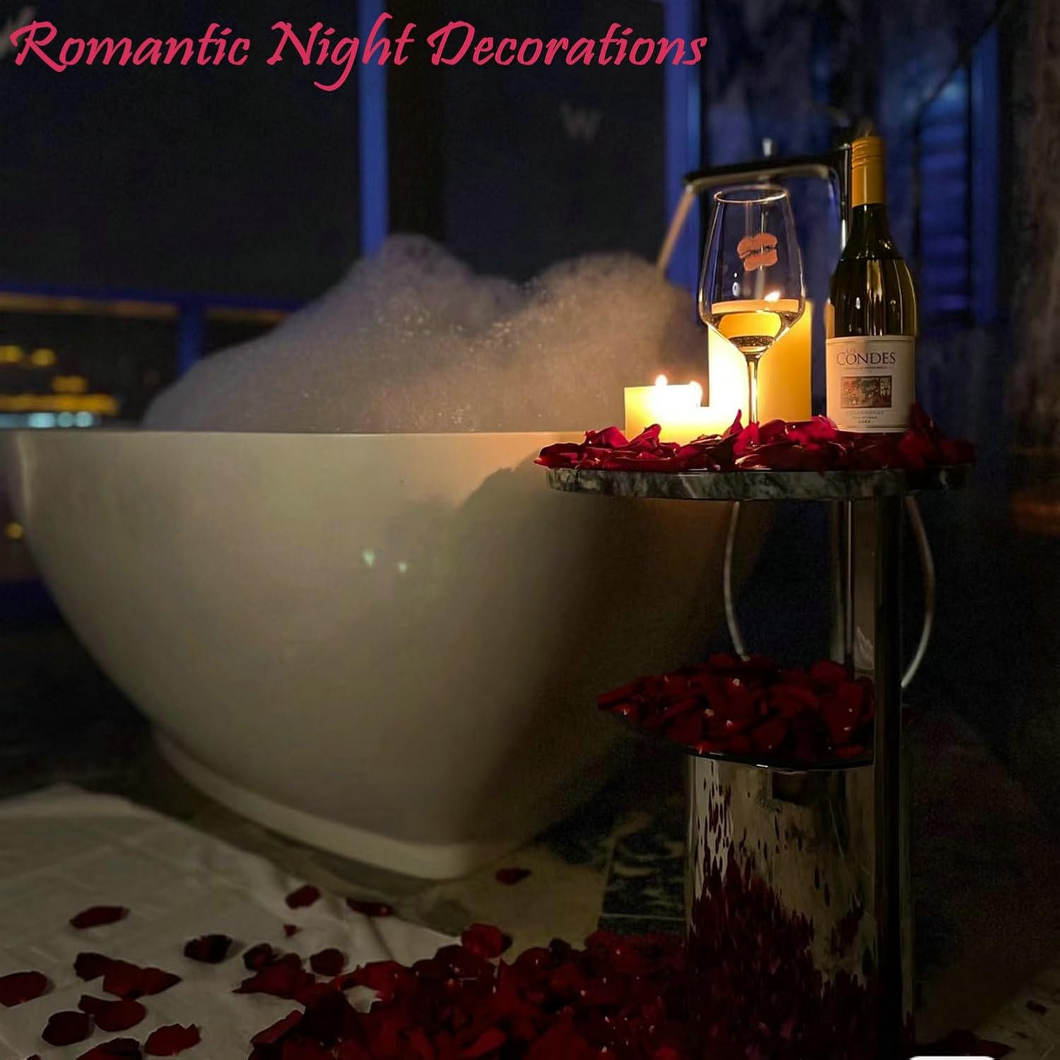 CODE FLORIST 2200 PCS Dark-Red Silk Rose Petals for Romantic Night,Wed