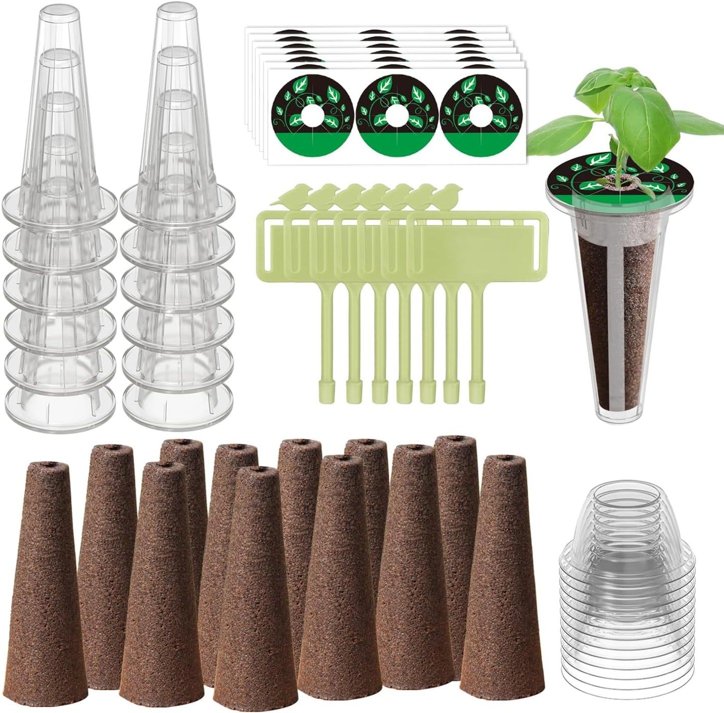 84 pcs Hydroponic Pod Kit for Aero Garden with 12 Grow Baskets, 12 Gro