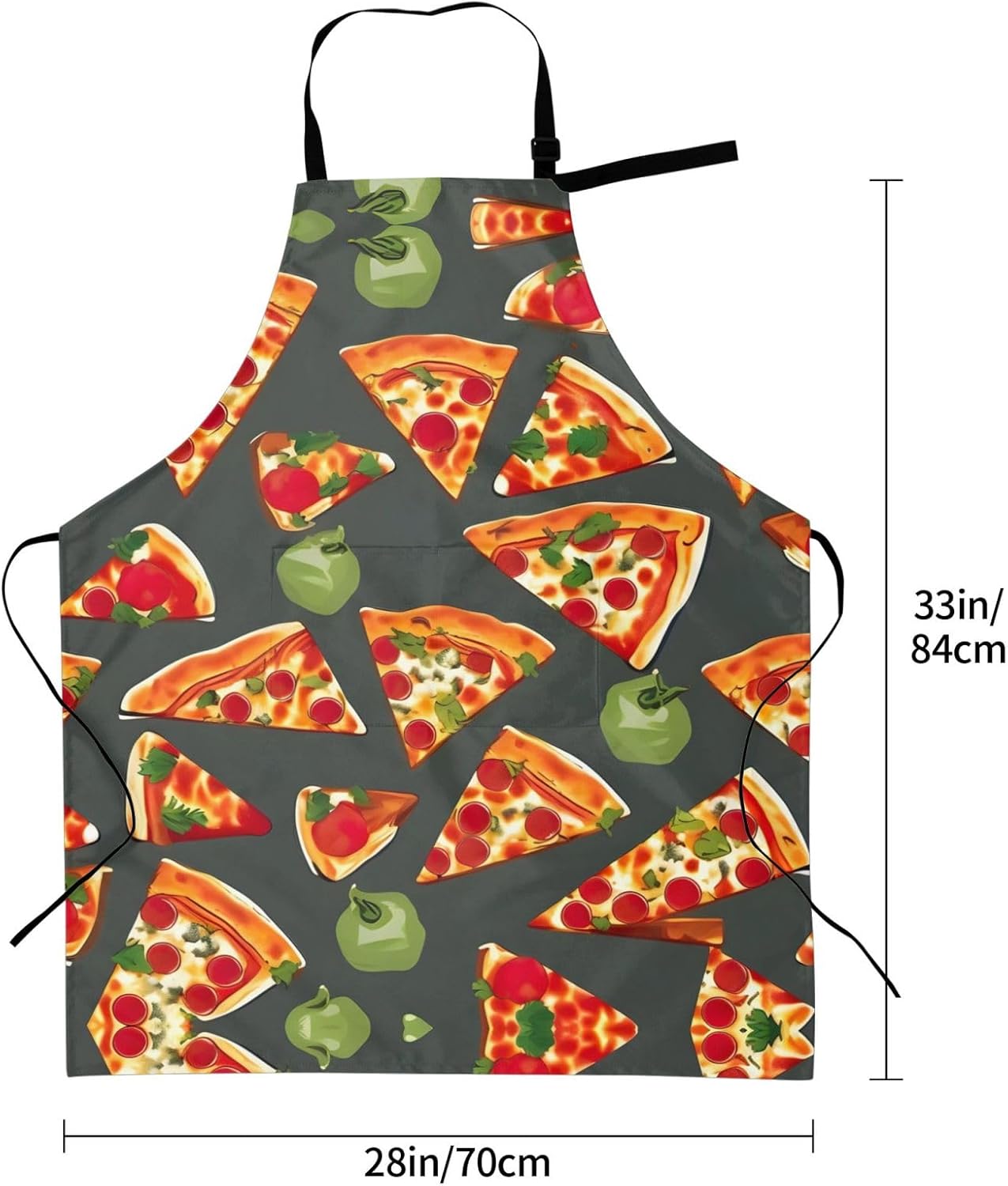 Pizza Pattern print Waterproof chef's apron with pocket apron for kitc
