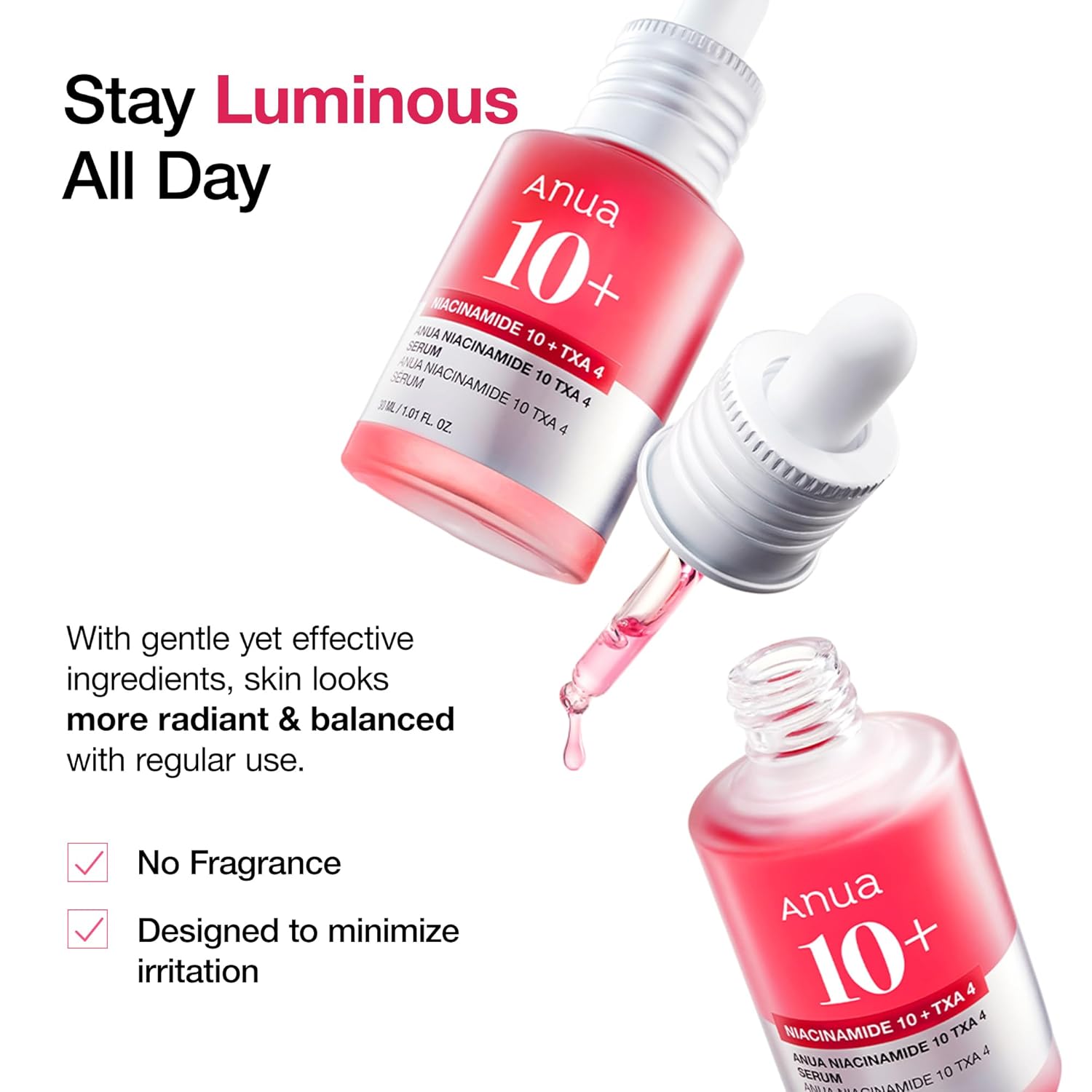 Anua Niacinamide 10 + TXA 4 Serum, Dark Spot Care, Hyaluronic Acid, Tr