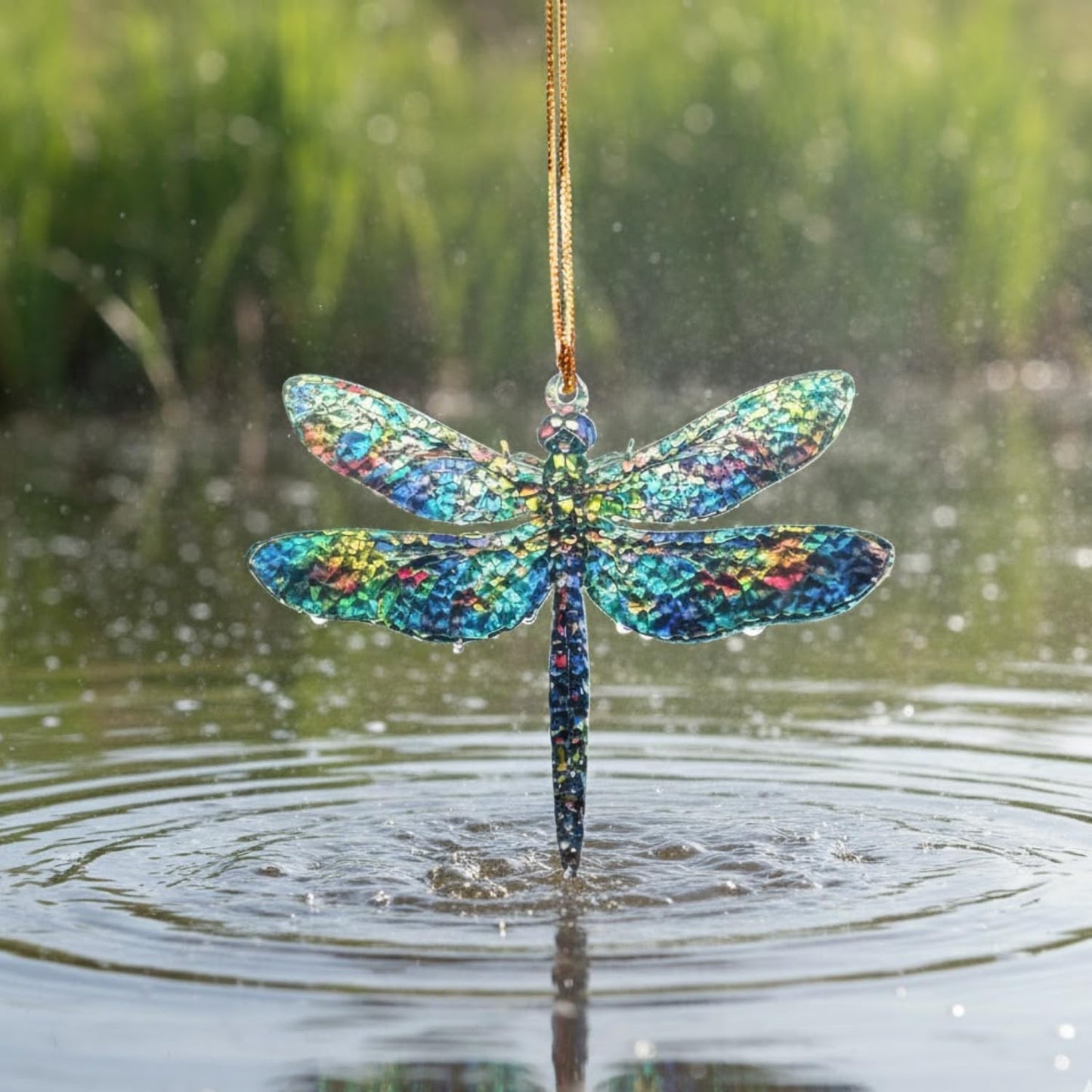 Dragonfly Suncatcher Ornament Acrylic, Faux Stained Glass Window Hanging Decoration, Decorative Hanging Ornaments, Dragonfly Gifts for Women, Dragonfly Decor, Garden Wind Chimes Decor