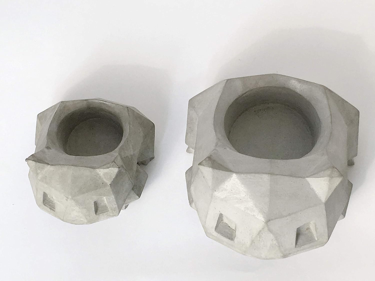 Silicone Mold Concrete Toy Faceted Diy Planter Candle Holder Pot Tea L