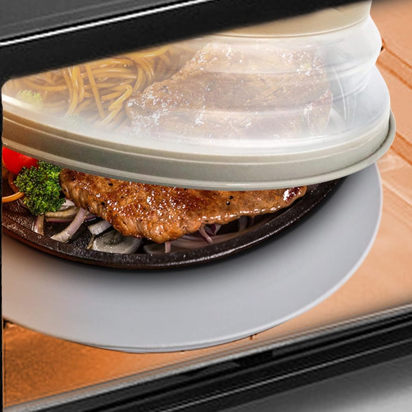 2 in 1, Aidacom Microwave Place Mat & Food Cover- Mat as Bowl Holder, 
