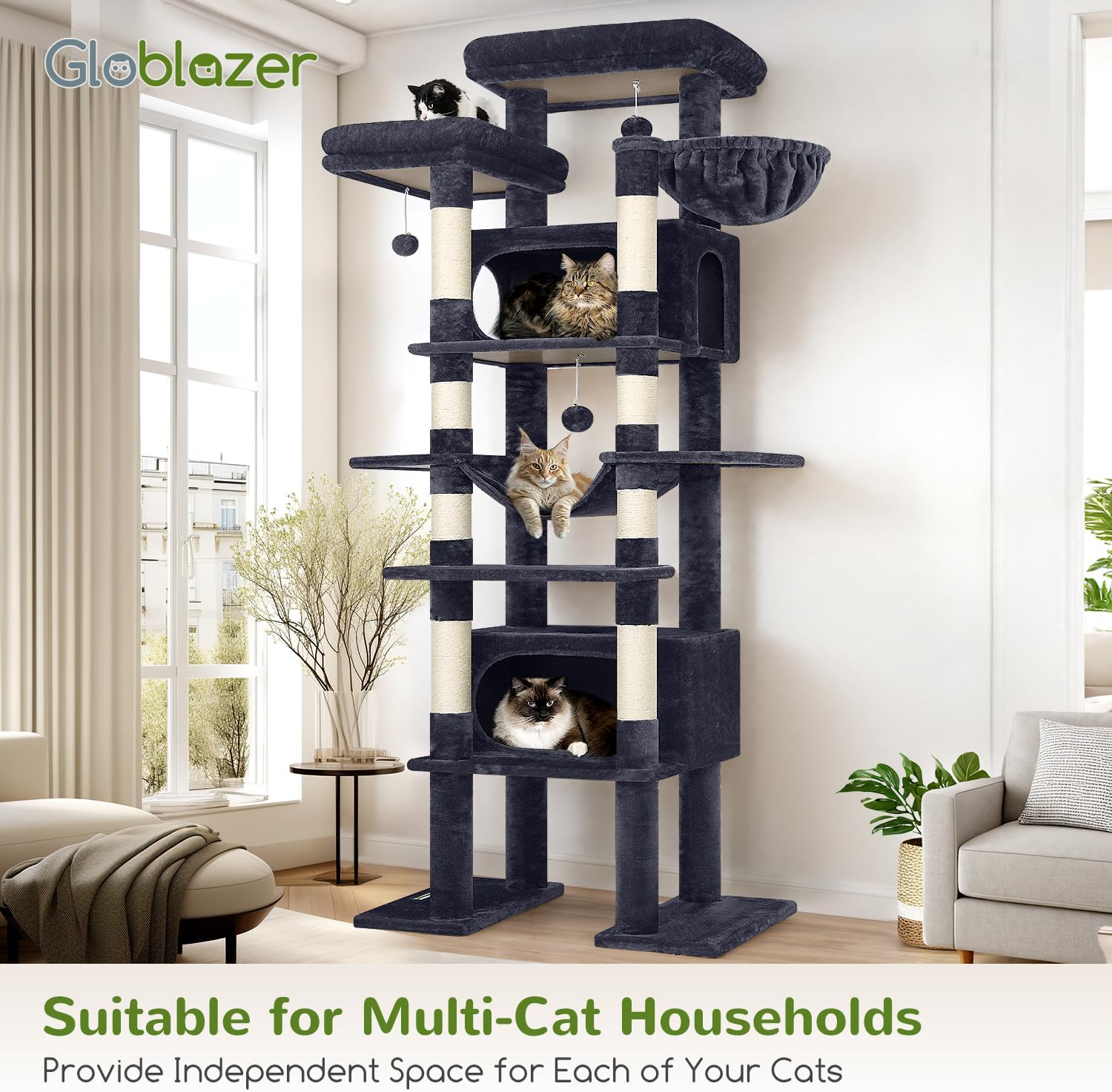 Globlazer XXL Giant Cat Tree, 83 Inch Heavy Duty Tall Cat Tower for In