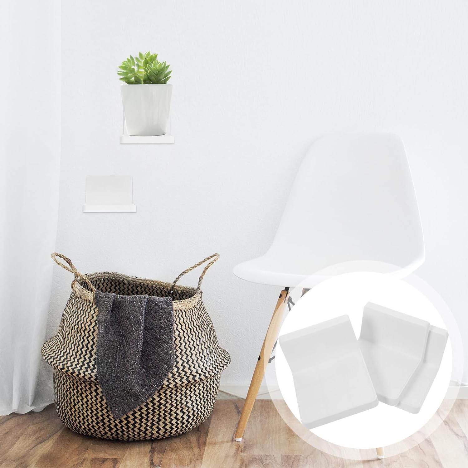 PRETYZOOM 3Pcs White Small Plant Shelf Wall-Mounted Flowerpot Storage 
