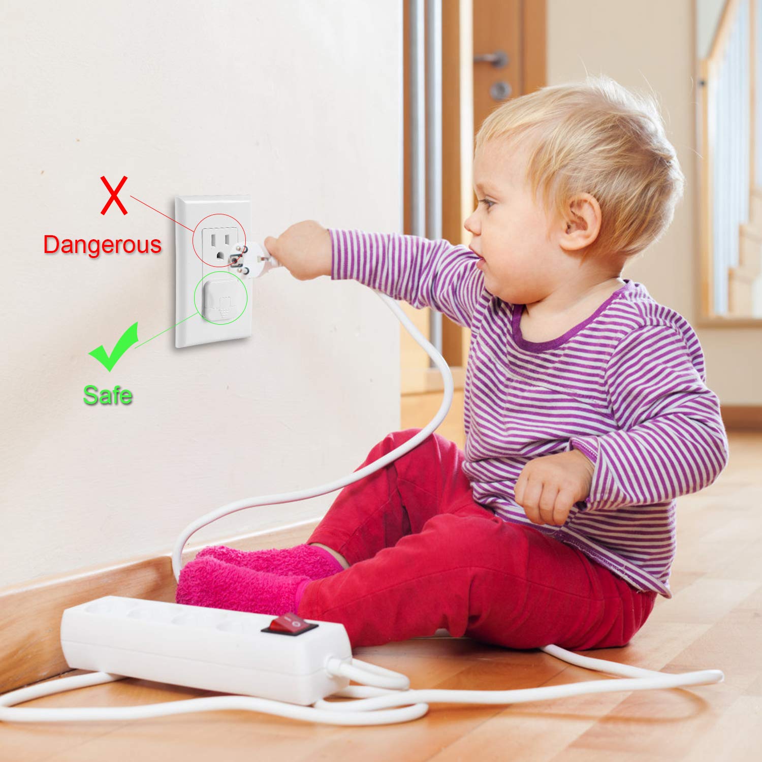 Outlet Covers Babepai 38-Pack White Child Proof Electrical Protector S