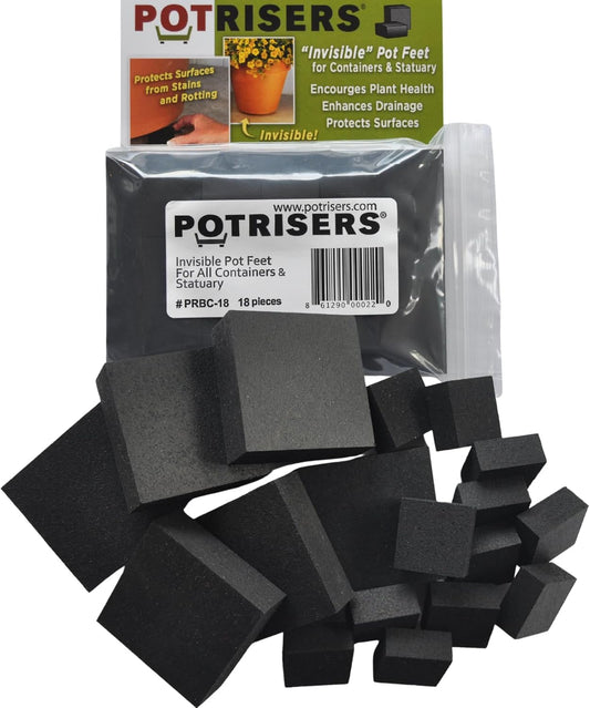 Combo Pack (12 Small 1" & 6 Large 2" - 18 Pieces Total) Outdoor Plant Risers & Drainage Invisible Pot Feet for Planters, Pots, or Statues – Ideal for Patios, Decks, and Gardens