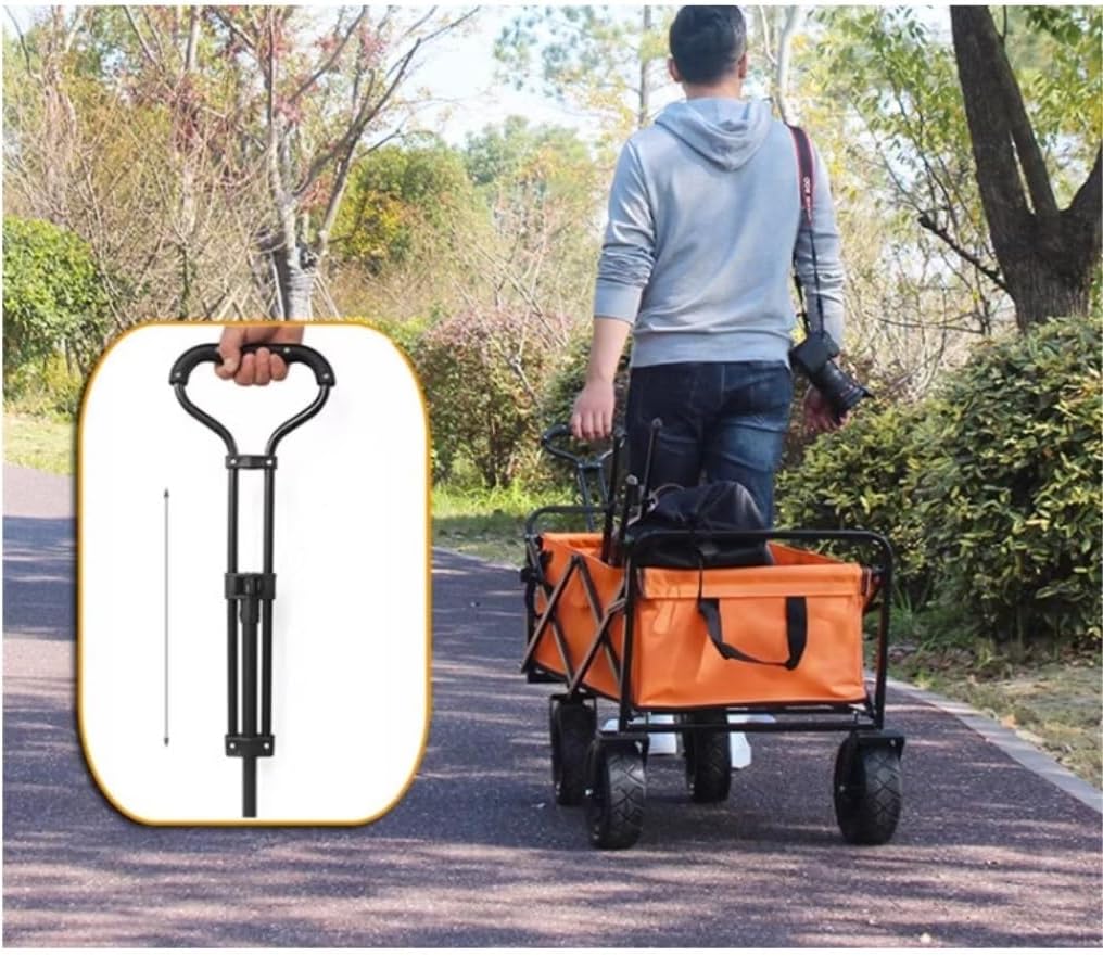 Portable Camping Cart,Heavy Duty Folding Camping Beach Trolley Cart wi
