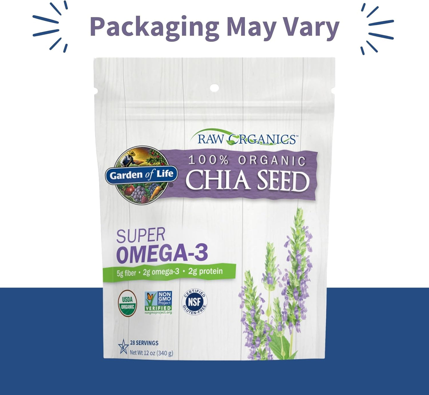 Garden of Life Chia Seeds 100% Organic for Smoothies, Pudding - Raw Or