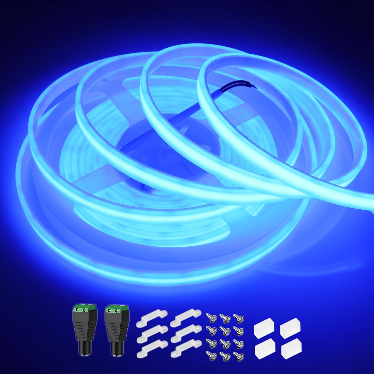 COB LED Strip Lights Waterproof IP67 Blue DC12V 16.4ft/5m 480LEDs/m 8m