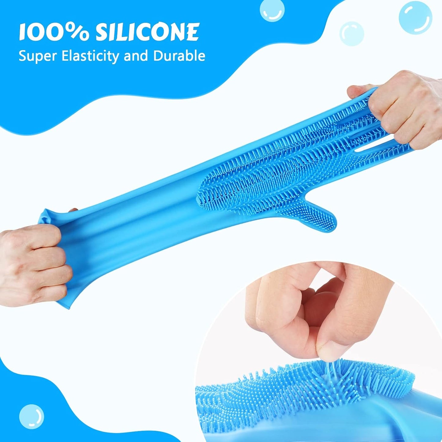 Pecute Pet Grooming Gloves - Heat Resistant Silicone Gloves with High-