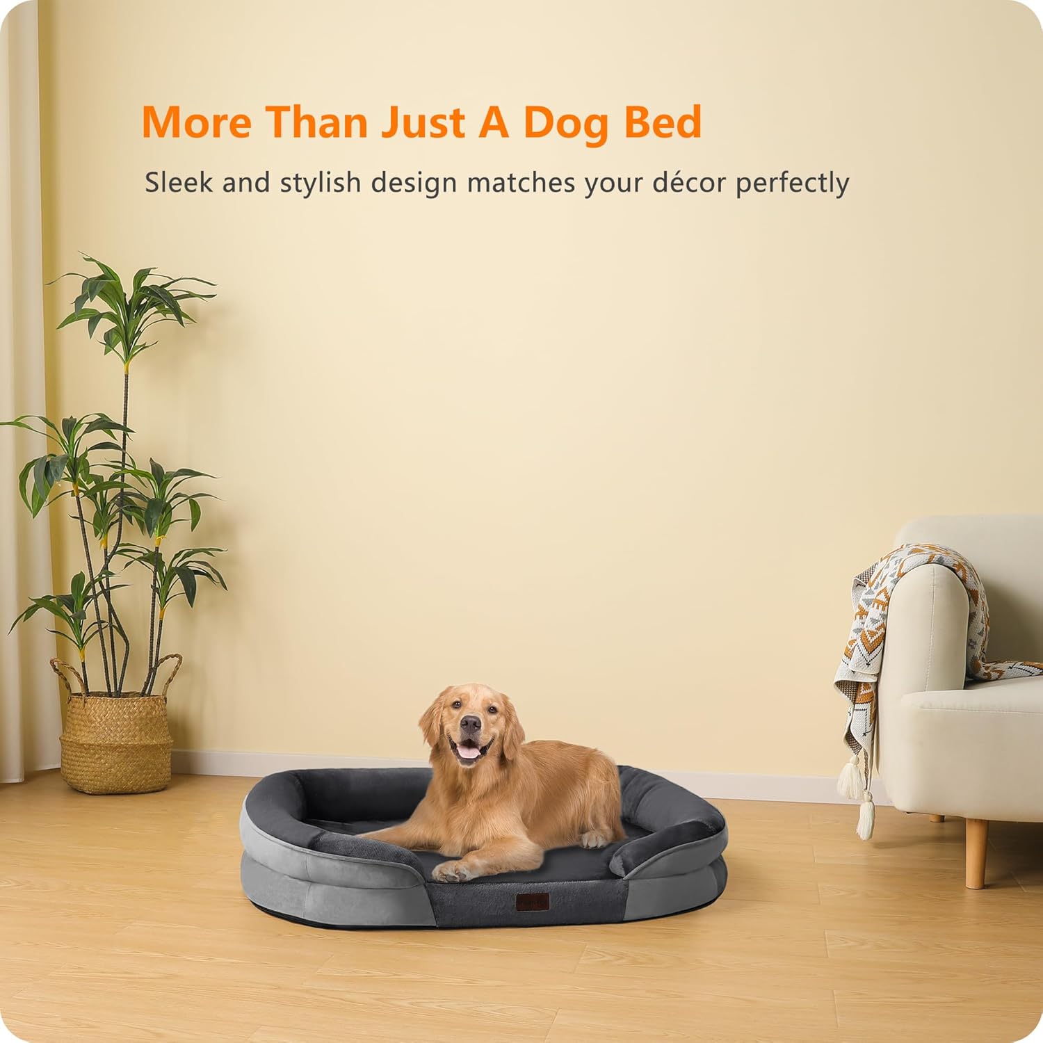 Dwanton Orthopedic Dog Bed for Large Dogs with Gel Memory Foam, Waterp