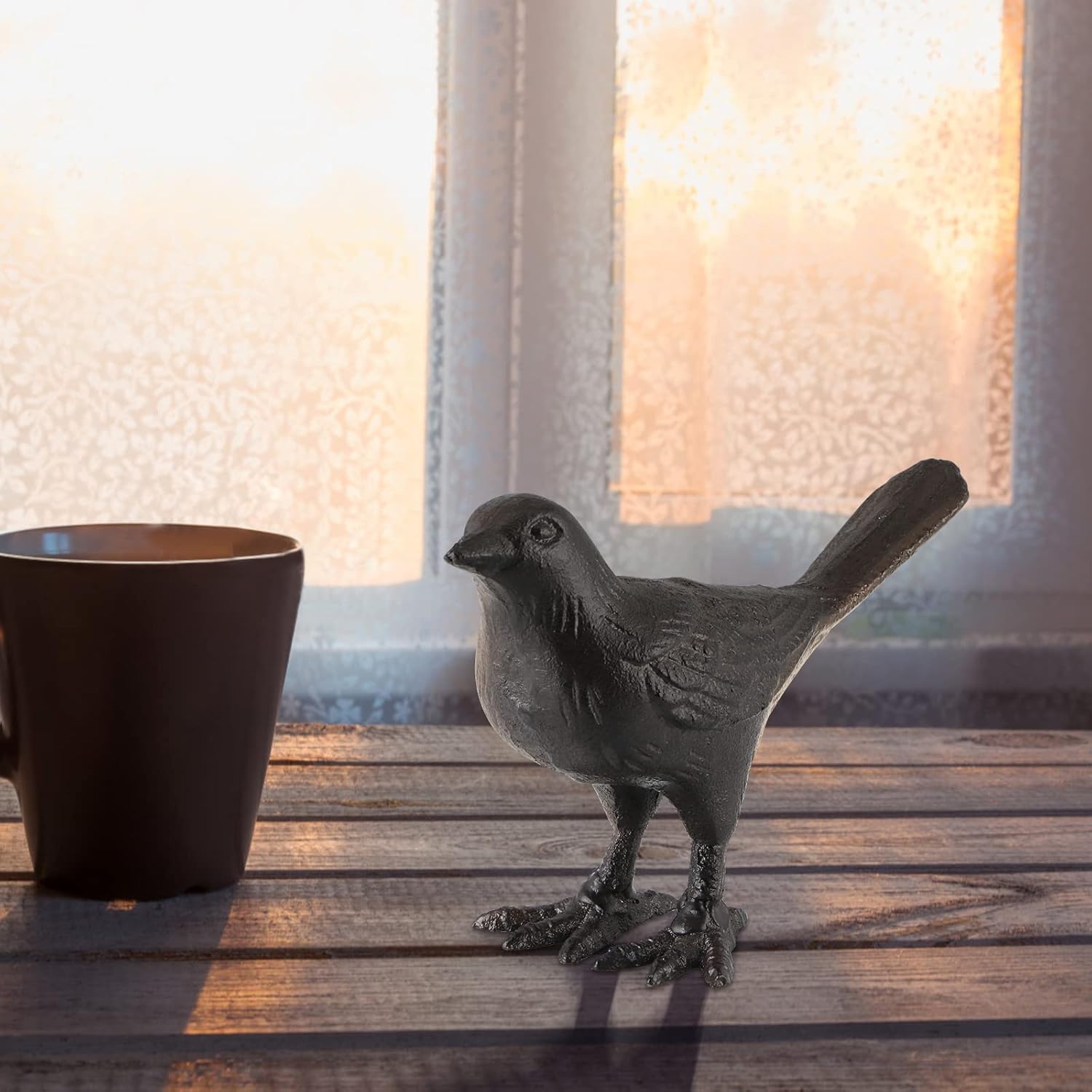 MOLIGOU Cast Iron Bird Figurine, Bird Statues Home Decor, Decorative D