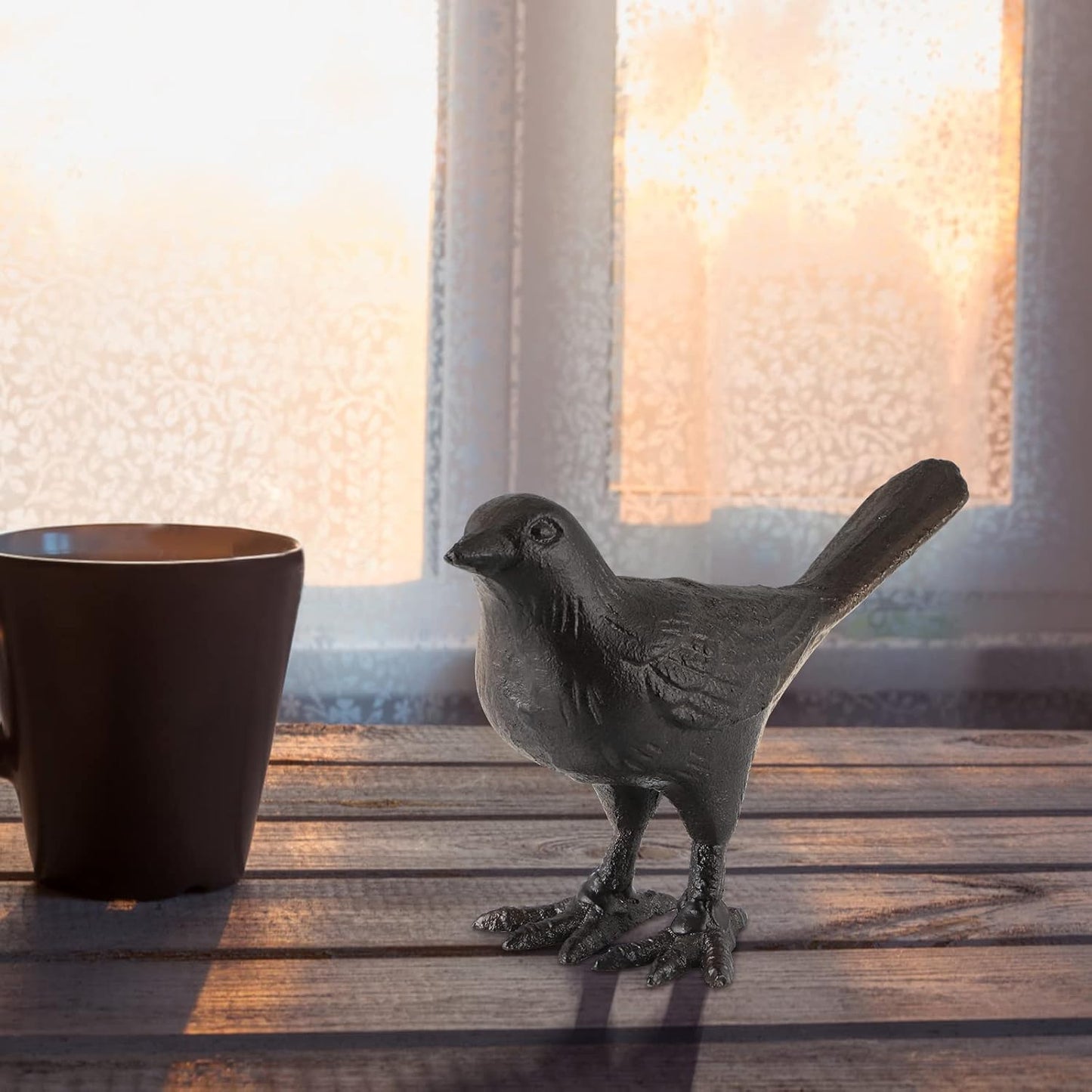 MOLIGOU Cast Iron Bird Figurine, Bird Statues Home Decor, Decorative Dove Sculpture Ornament for Farmhouse, Shelf