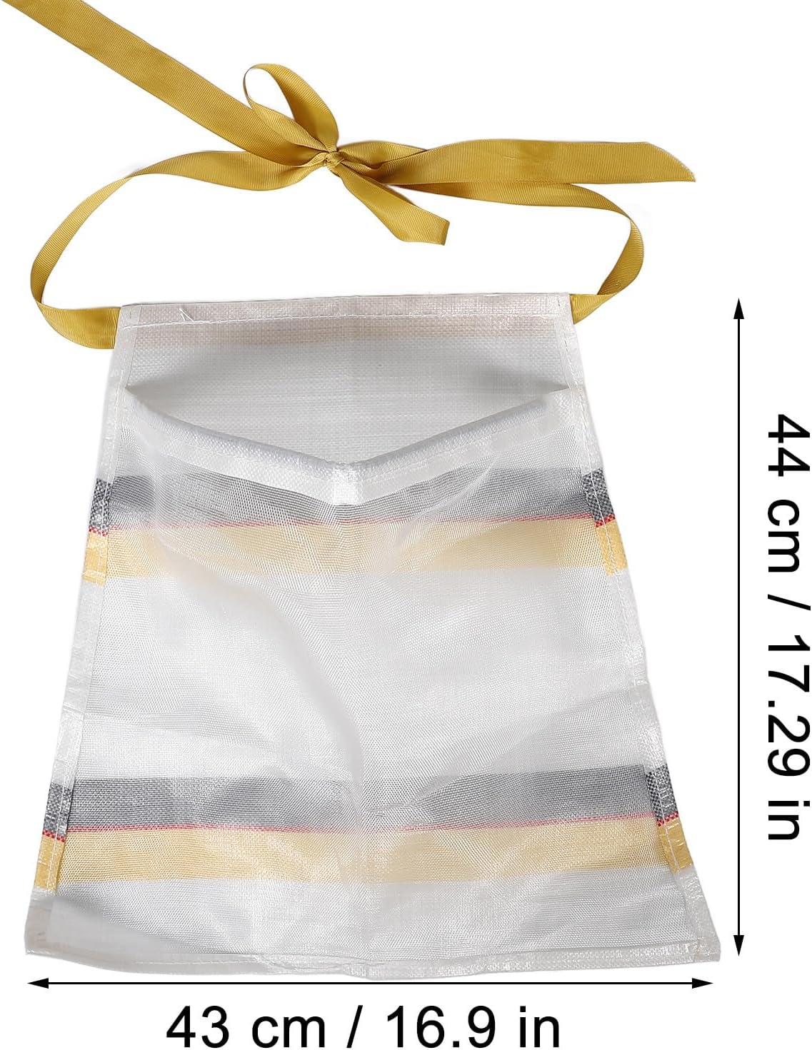 Milisten Breathable Fruit Vegetable Harvesting Apron Bag with Large Mesh Pocket, Small White Foraging Bag for Garden Mushroom Hunting and Fruit Picking, 4lb Capacity