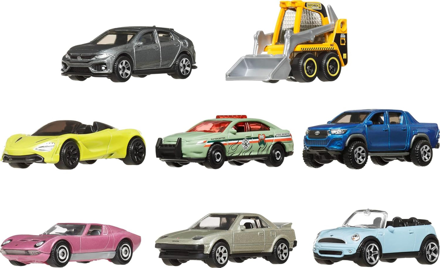 Matchbox 1:64 Scale Die-Cast Toy Cars or Trucks, Set of 8, Themed Mult