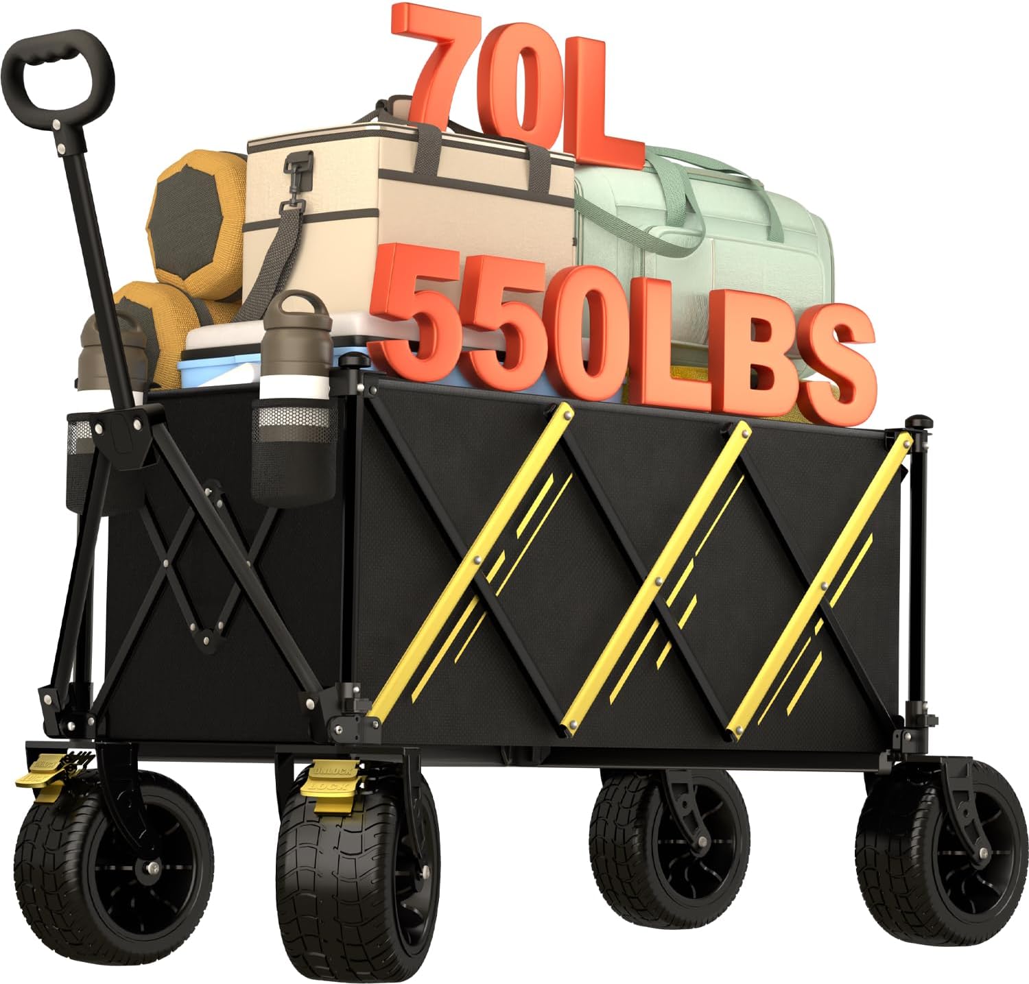 Wagon cart Foldable,Portable cart,Pets carts,with Large All-Terrain Be