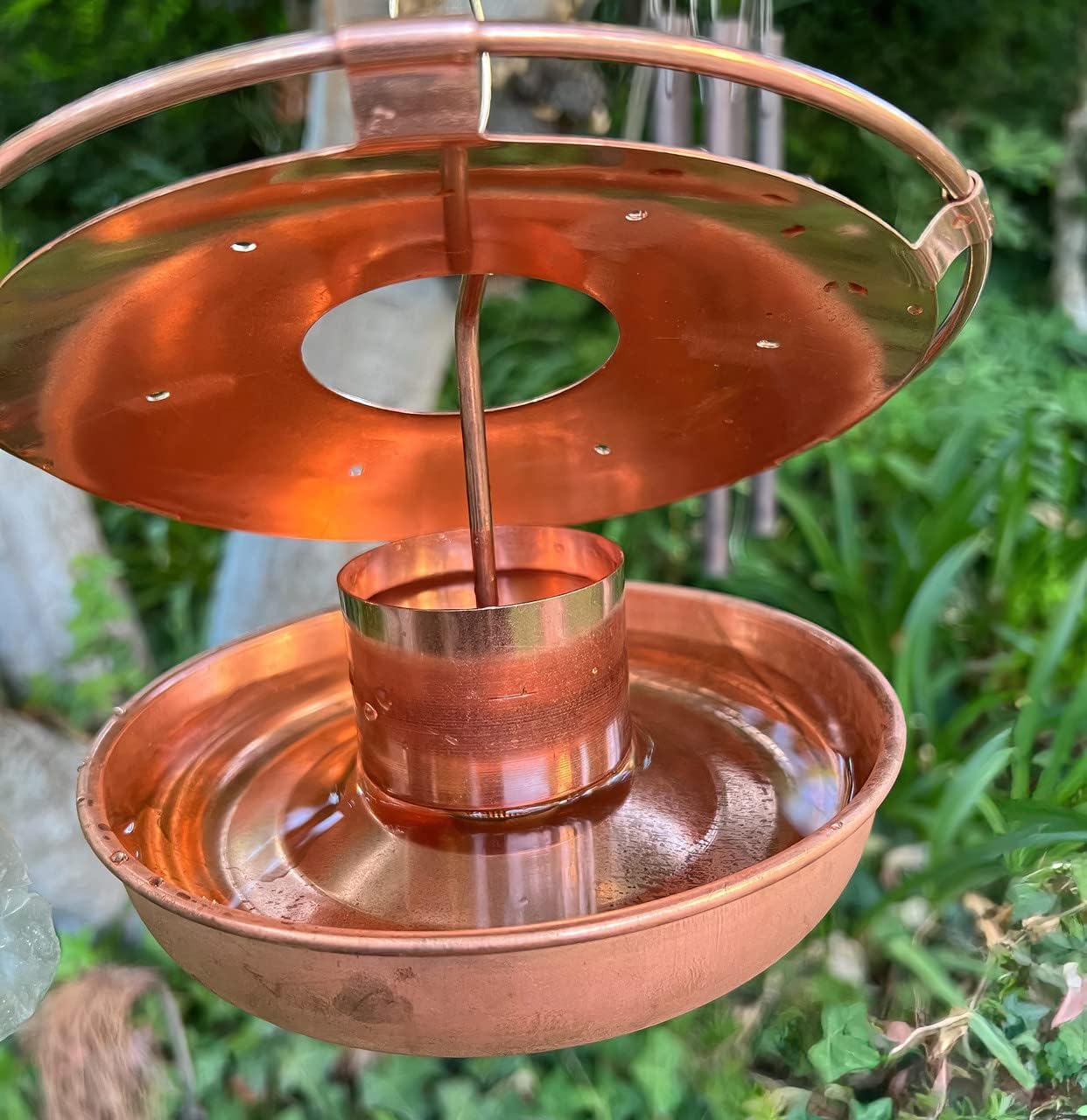 Stanwood Wind Sculpture -Pure Copper Hummingbird Feeder