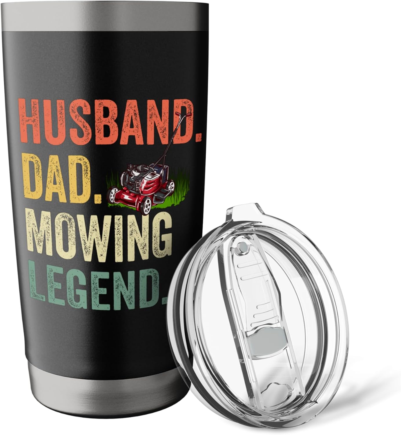 Husband Dad Mowing Legend Lawn Care Gardener Father's Day Stainless Steel Insulated Tumbler