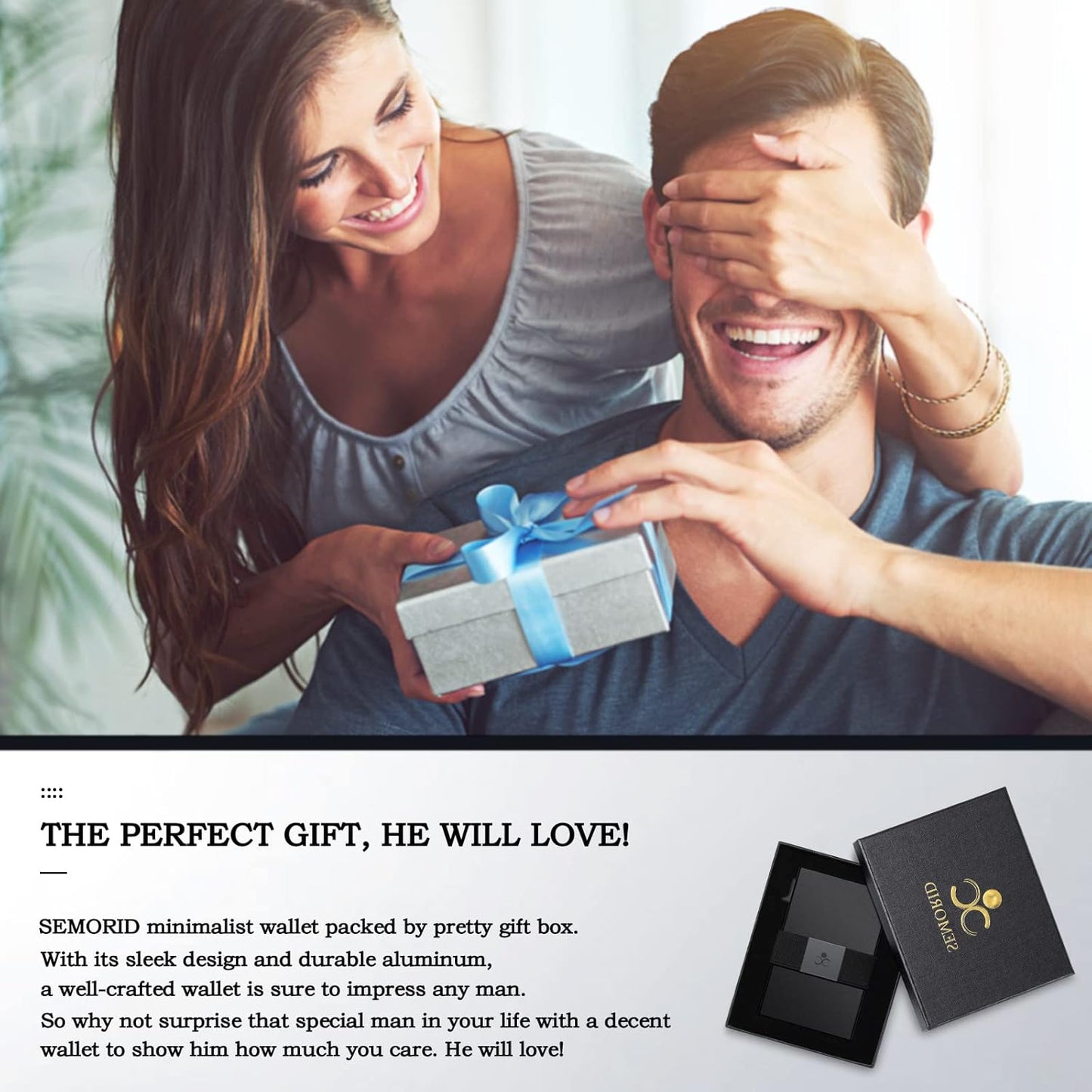 Slim Aluminum Card Holder Wallet for Men, Durable Expandable Backplate