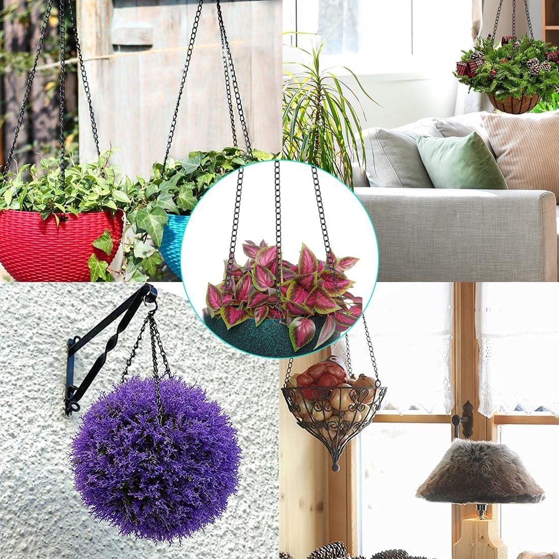 Hanging Baskets Chains 16Inch Plant Hanging Chains 3 Leads Flower Pot 