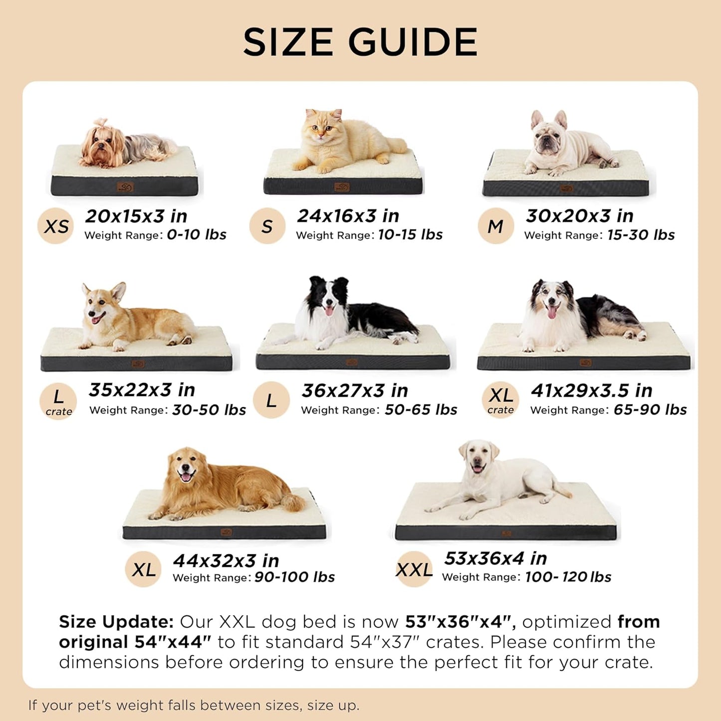 Bedsure Dog Beds Large Sized Dog - Comfy Flat Pet Beds with Removable 