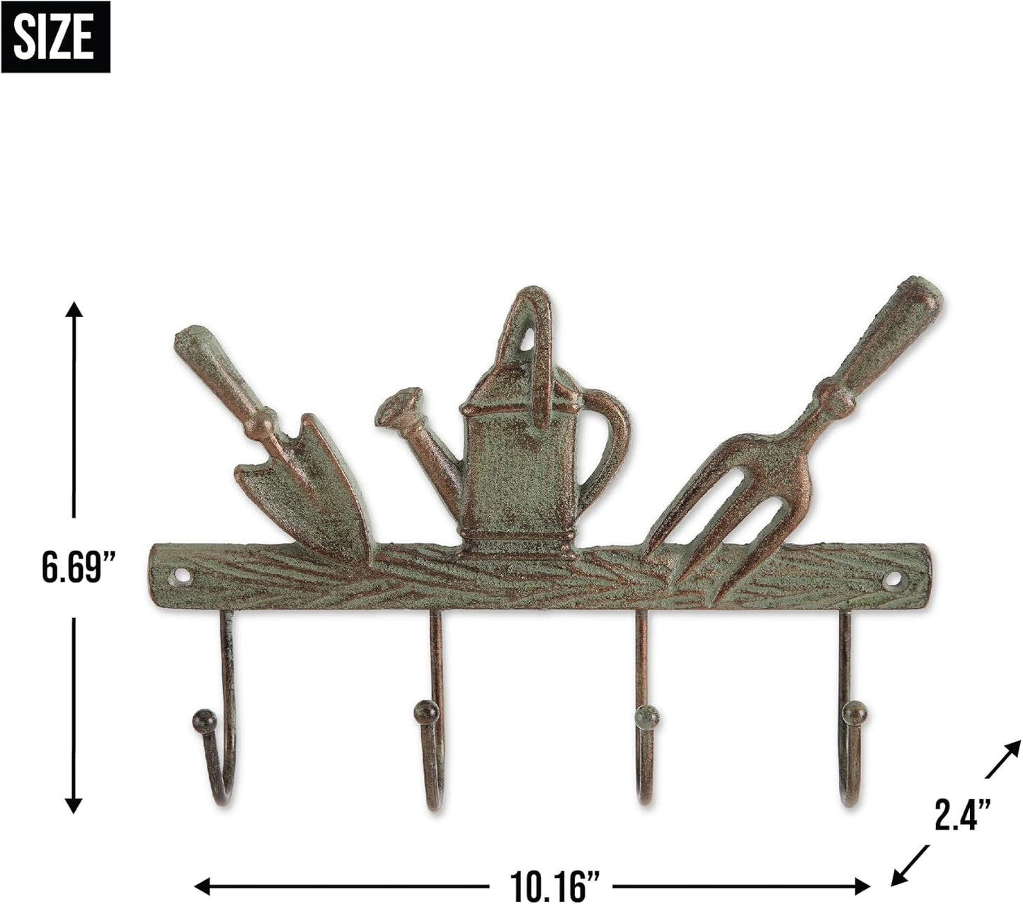 DII Decorative Cast Iron Wall Hook Collection, Garden Tools