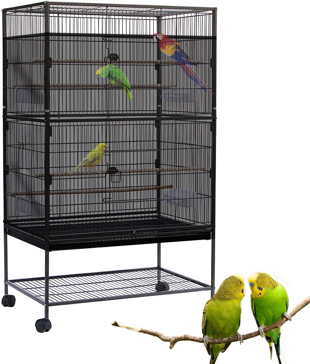Bird Cage Seed Catcher Large Bird Cage Cover 118 * 31 inches Adjustable Net Cover,Black Nylon Mesh Birdcage Skirt Guard for Parrot Macaw Round Square Cages (1, Black, 118 * 31 inches)
