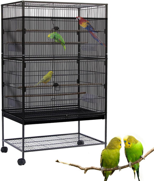 Bird Cage Seed Catcher Large Bird Cage Cover 118 * 31 inches Adjustable Net Cover,Black Nylon Mesh Birdcage Skirt Guard for Parrot Macaw Round Square Cages (1, Black, 118 * 31 inches)