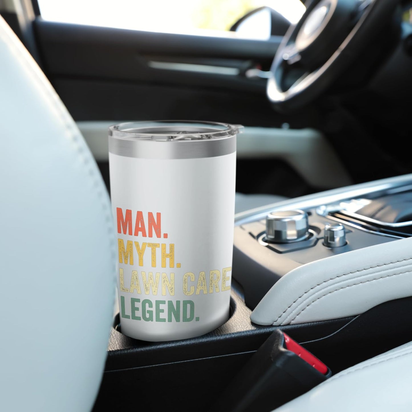 Man Myth Lawn Care Legend Mowing Gardener Dad Stainless Steel Insulated Tumbler